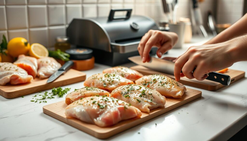 grilled chicken preparation