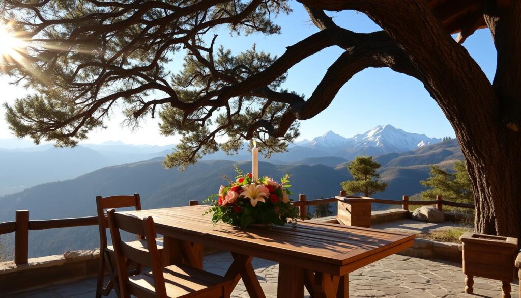 outdoor dining with a view