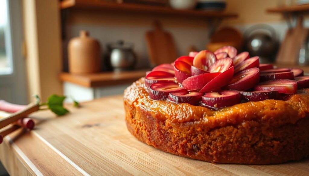 rhubarb upside-down cake