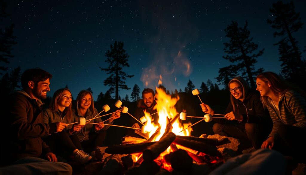 roasting marshmallows
