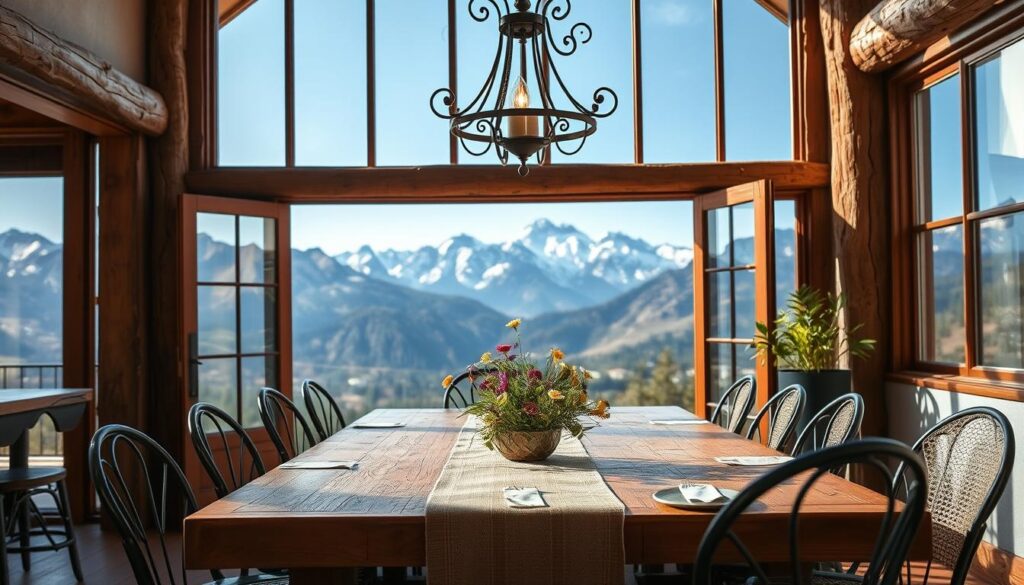 rustic dining space decoration