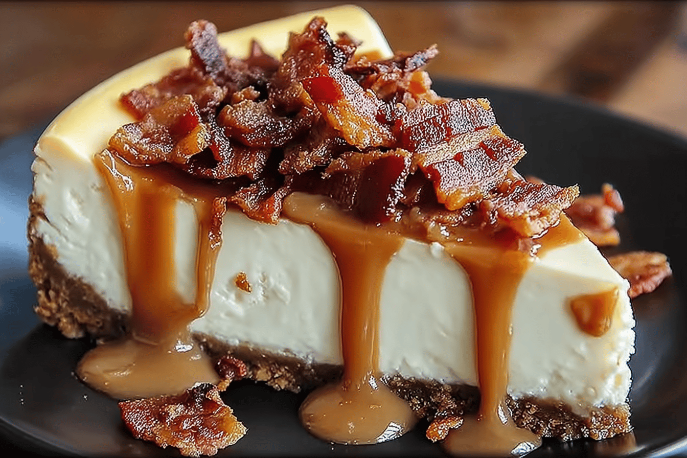 Bacon Bourbon Caramel Cheesecake