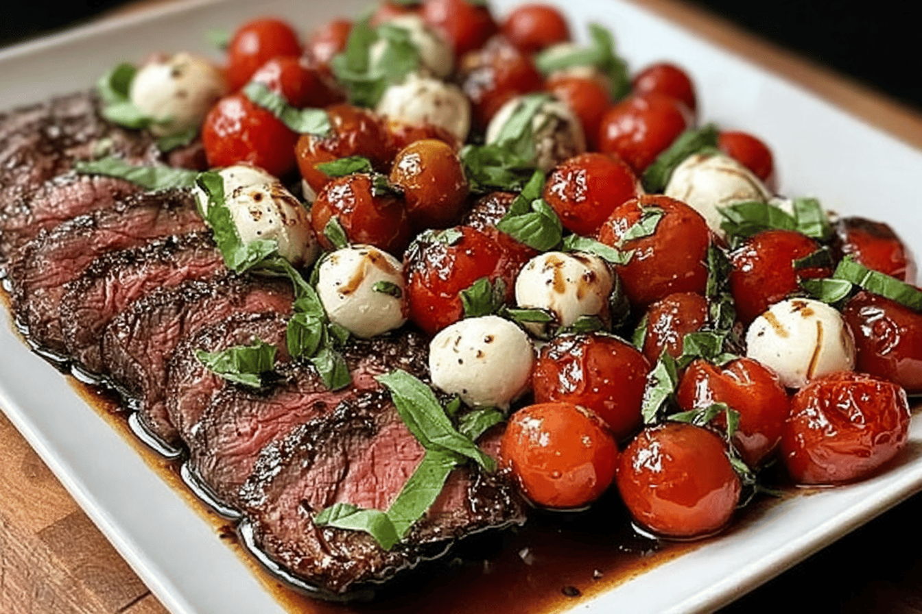 Balsamic Caprese Grilled Flank Steak
