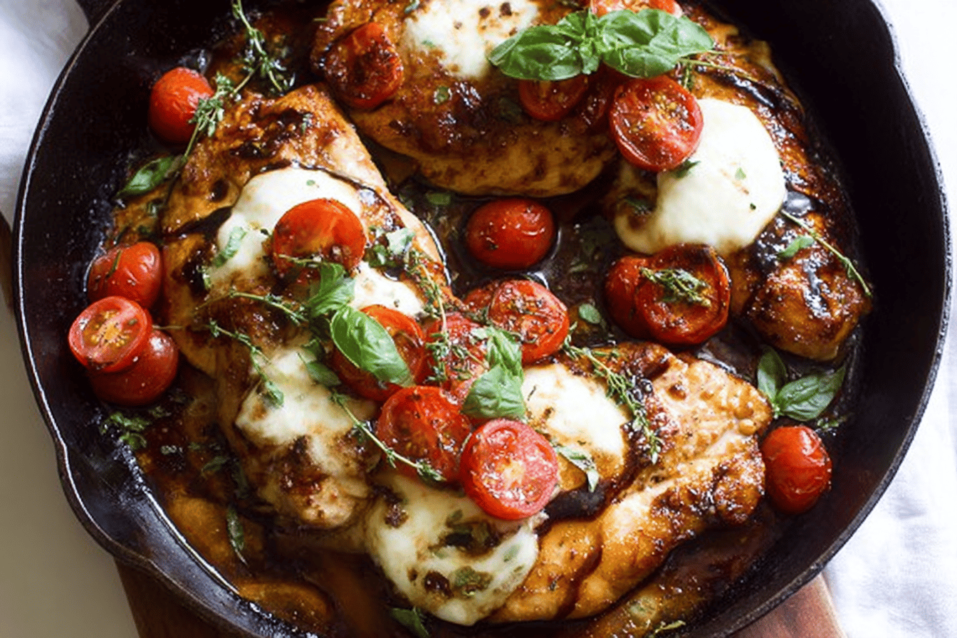 Balsamic Baked Chicken Breast with Mozzarella Cheese Recipe
