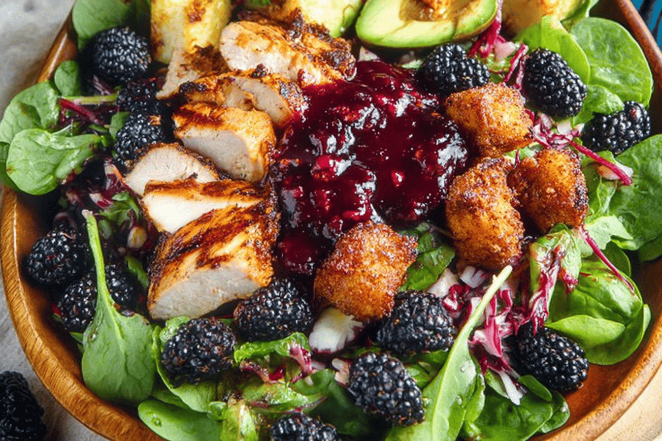 Blackberry Balsamic Grilled Chicken Salad