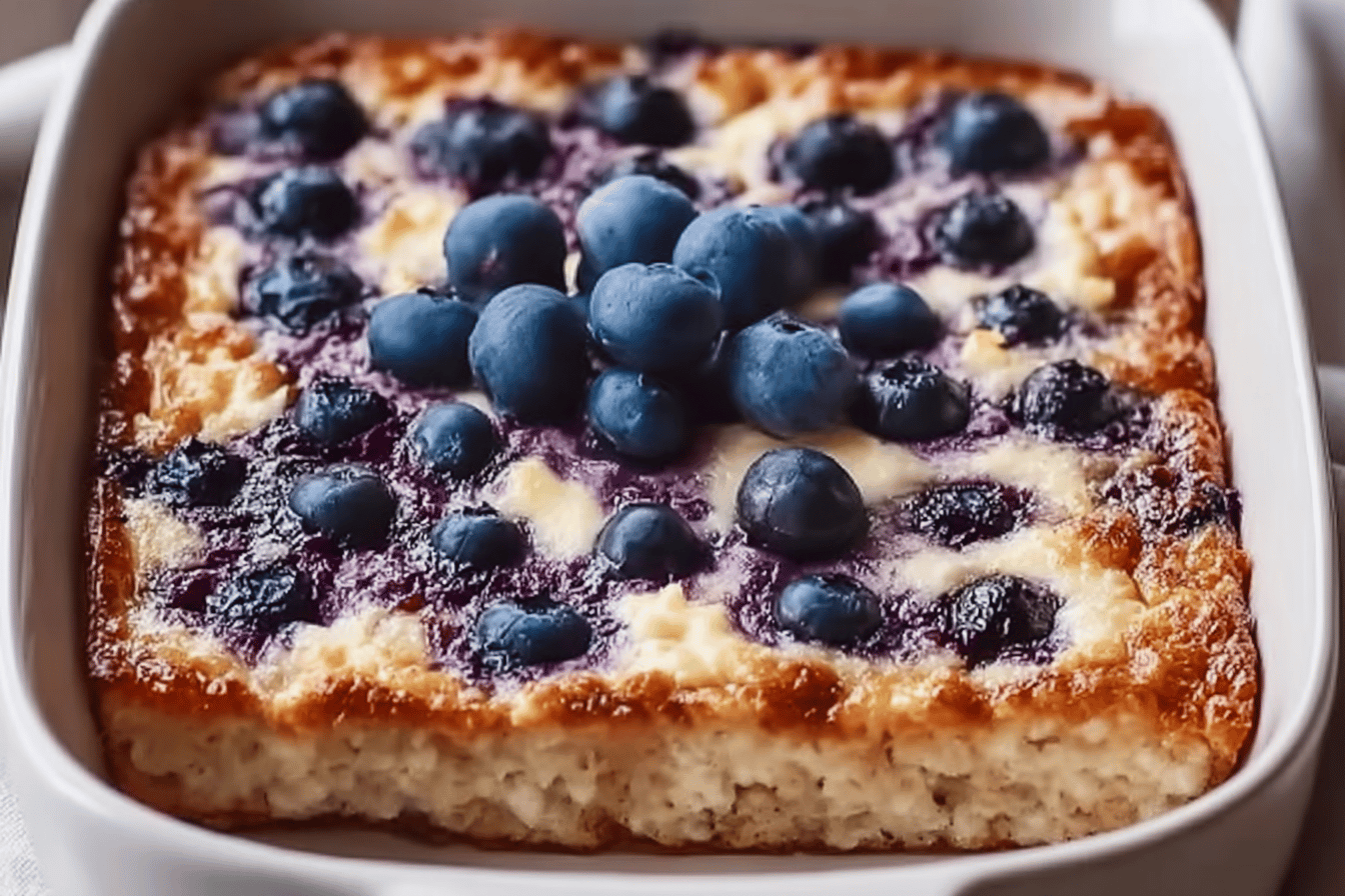 Blueberry Cottage Cheese Breakfast Bake