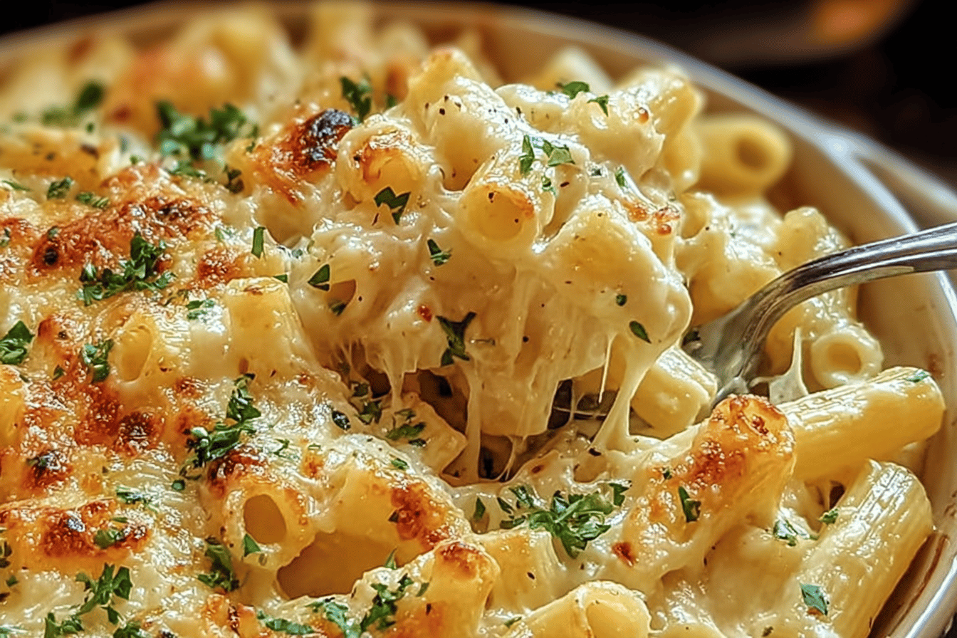 Creamy Garlic Parmesan Pasta Bake