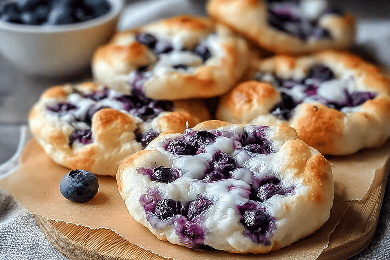 Fluffy Cottage Cheese Blueberry Cloud Bread