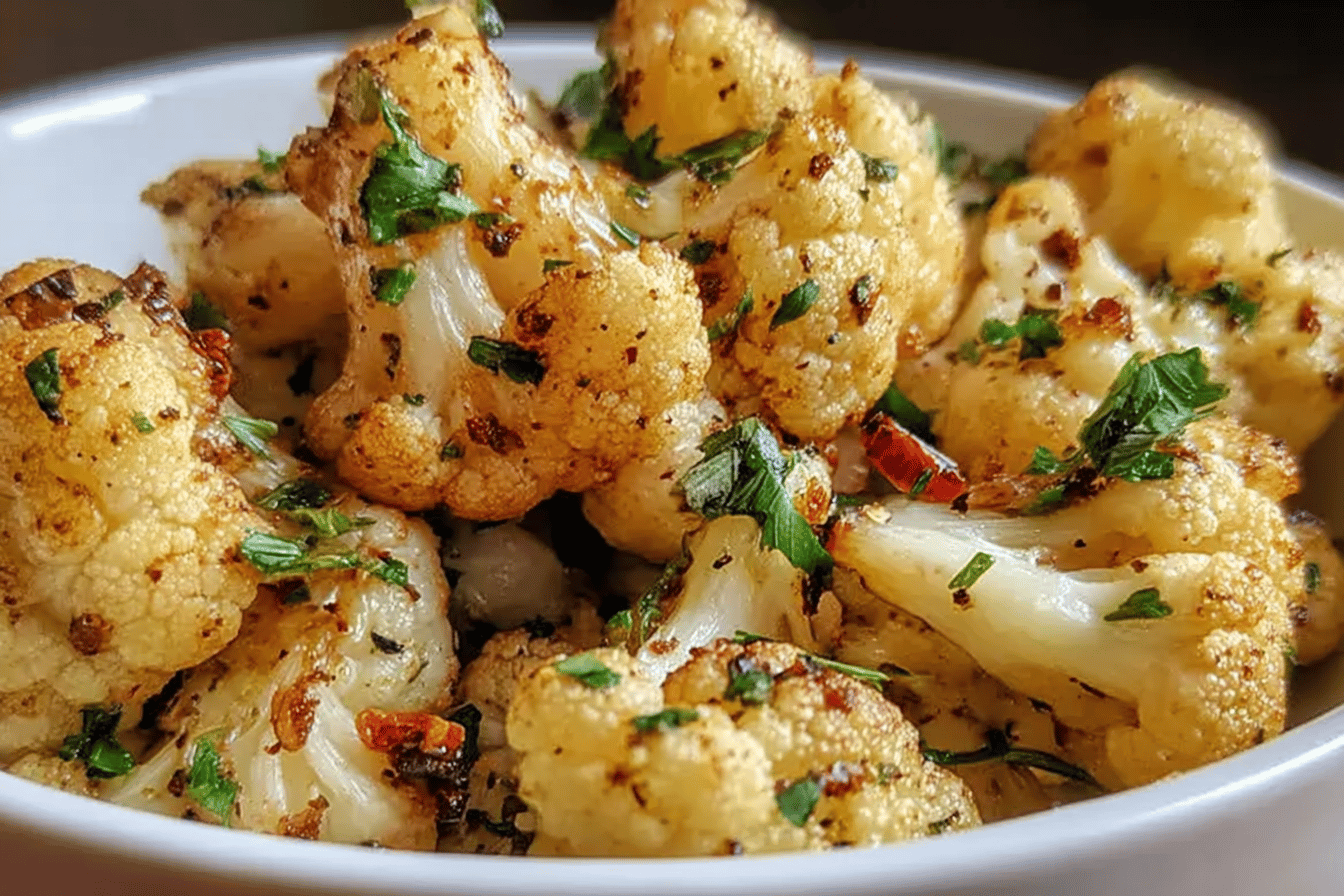 Garlic Butter Roasted Cauliflower Recipe