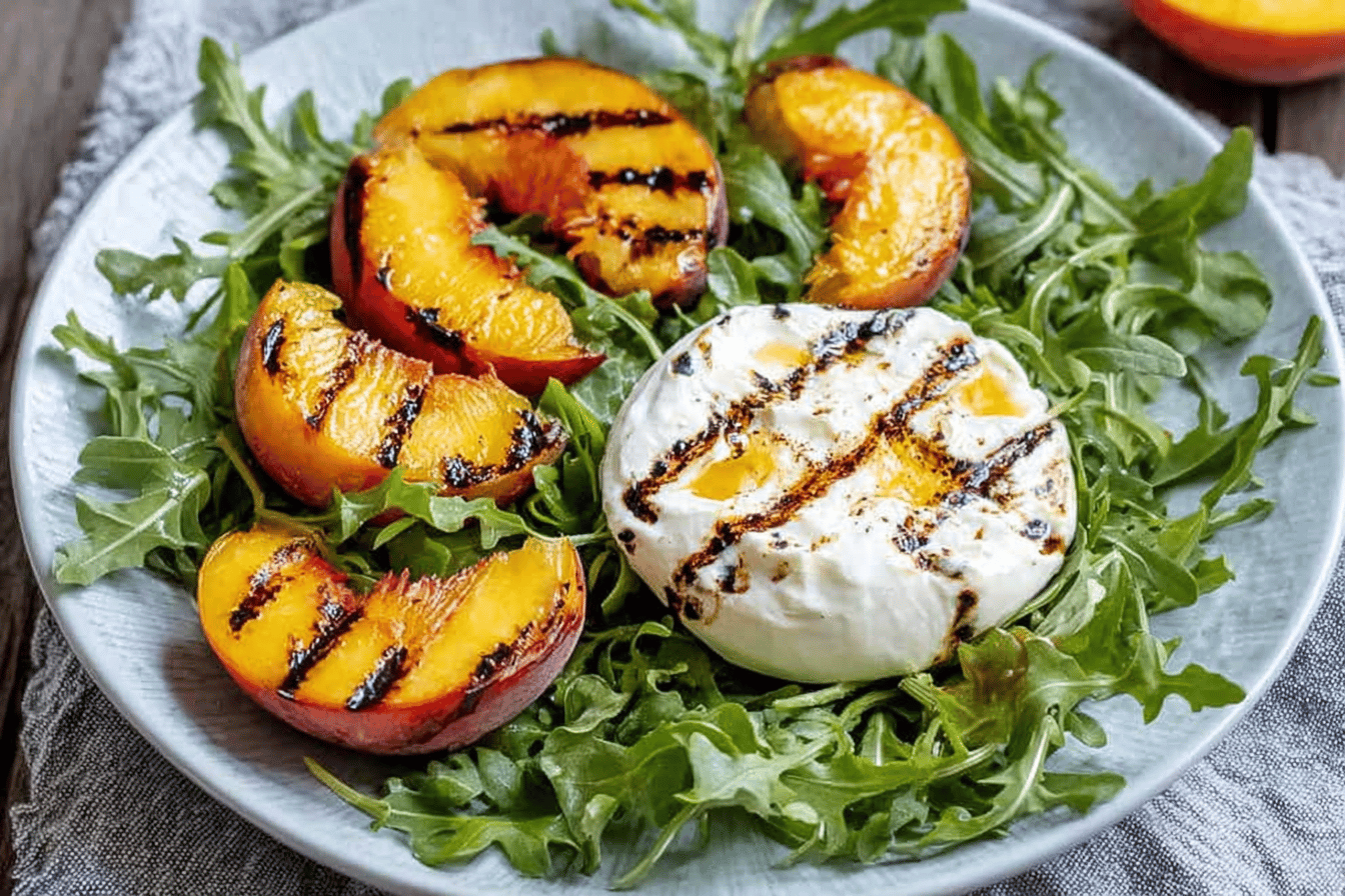 Grilled Peach and Burrata Salad