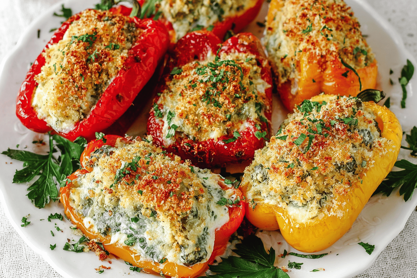 Herby Ricotta Stuffed Peppers