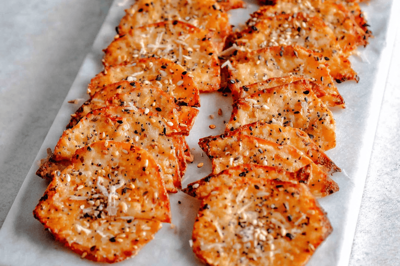 KETO EVERYTHING BAGEL CHEESE CHIPS RECIPE