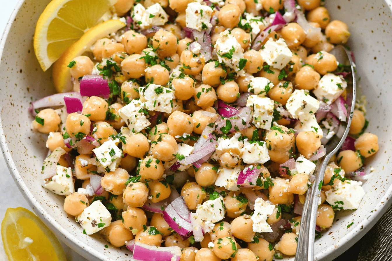 Lemony Chickpea Feta Salad