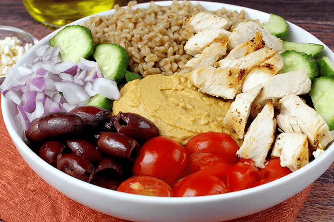Mediterranean Chicken Farro Bowls