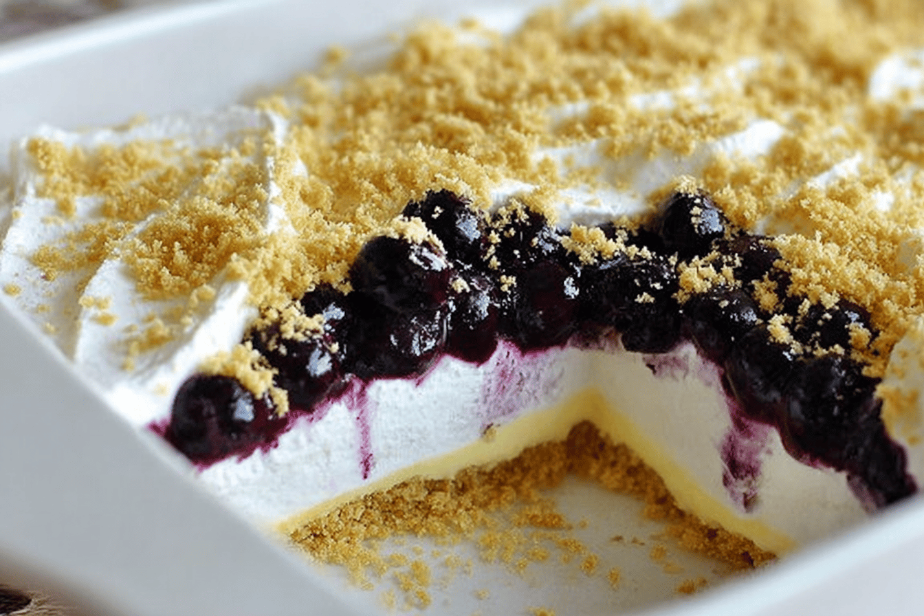 No Bake Lemon Blueberry Dessert