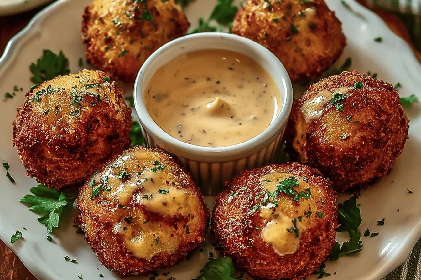 Reuben Balls with Spicy Thousand Island Dipping Sauce