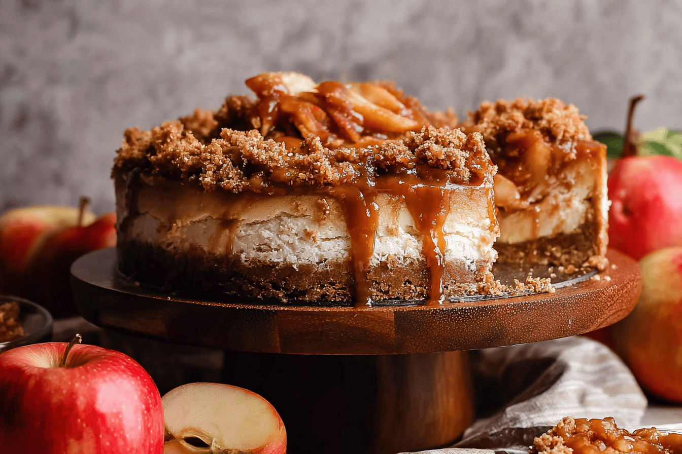 Salted Caramel Apple Pie Cheesecake
