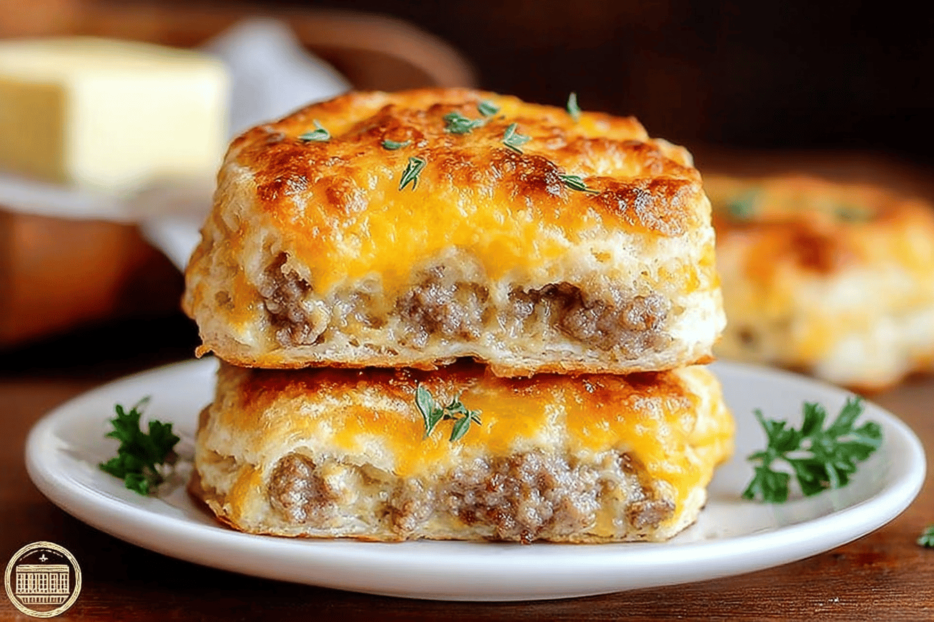 Sausage Cheese Butter Swim Biscuits