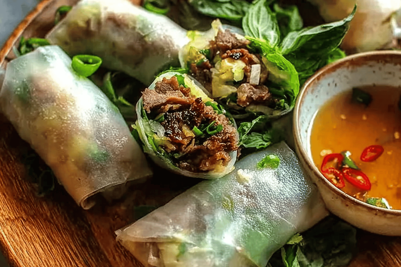 Thai Basil Beef Rolls