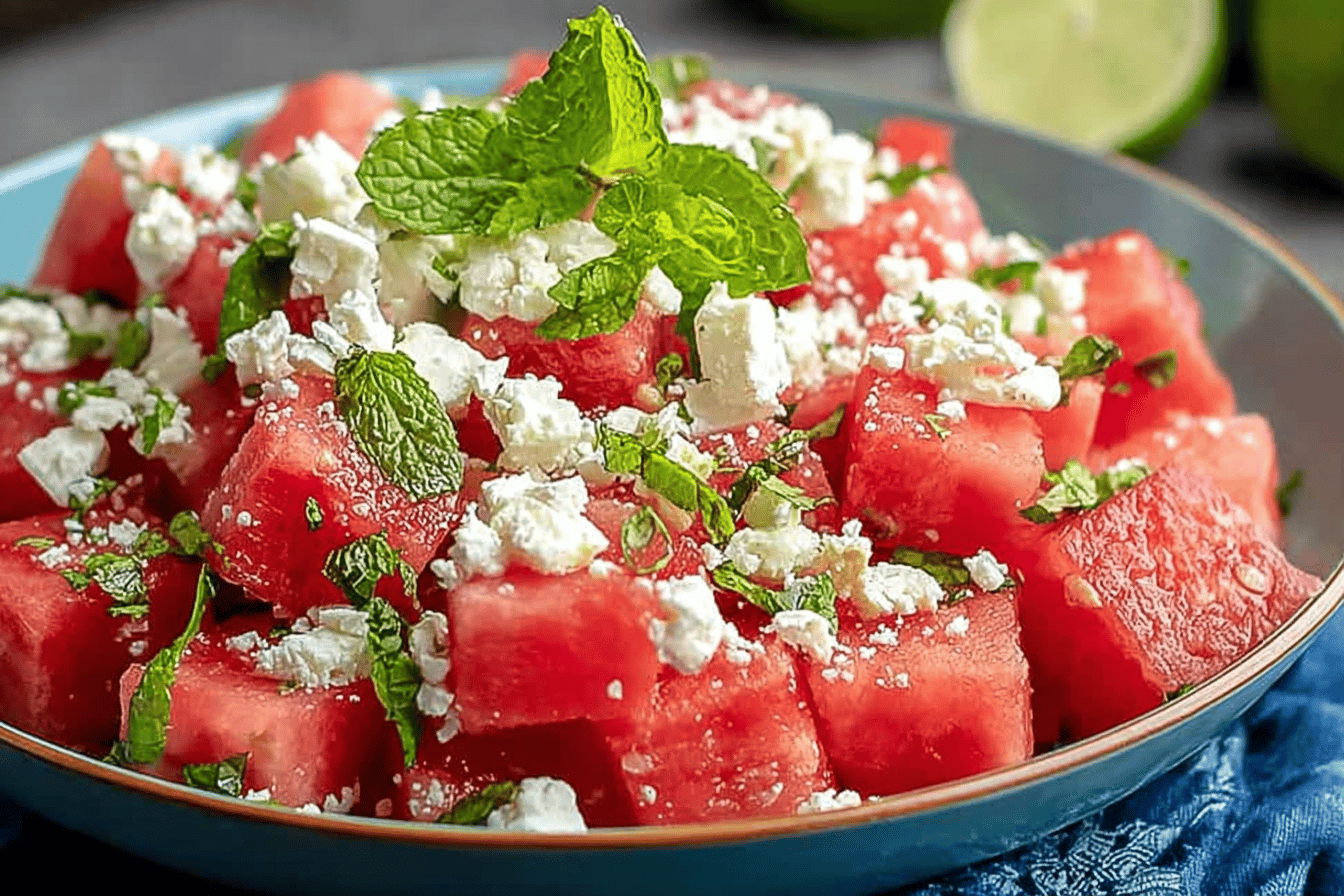 Watermelon Feta Mint Salad