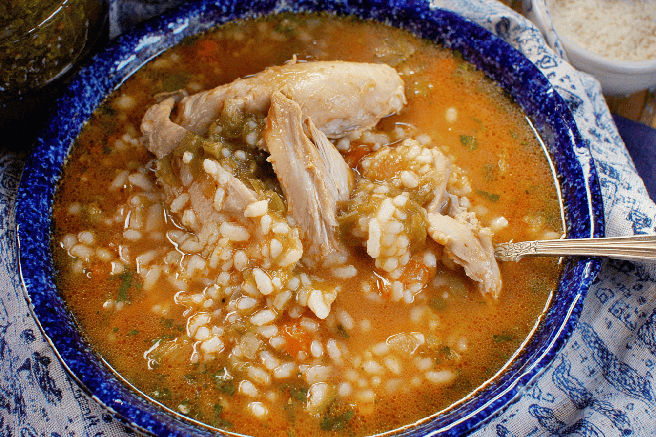Arroz Caldoso de Pollo (Soupy Rice with Chicken)