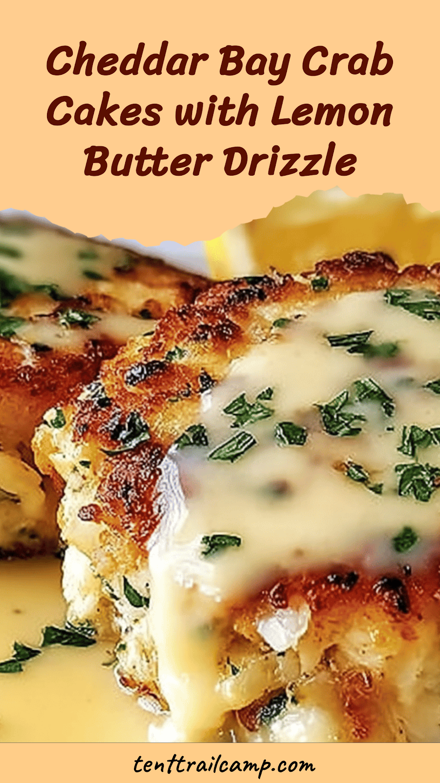 Cheddar Bay Crab Cakes with Lemon Butter Drizzle