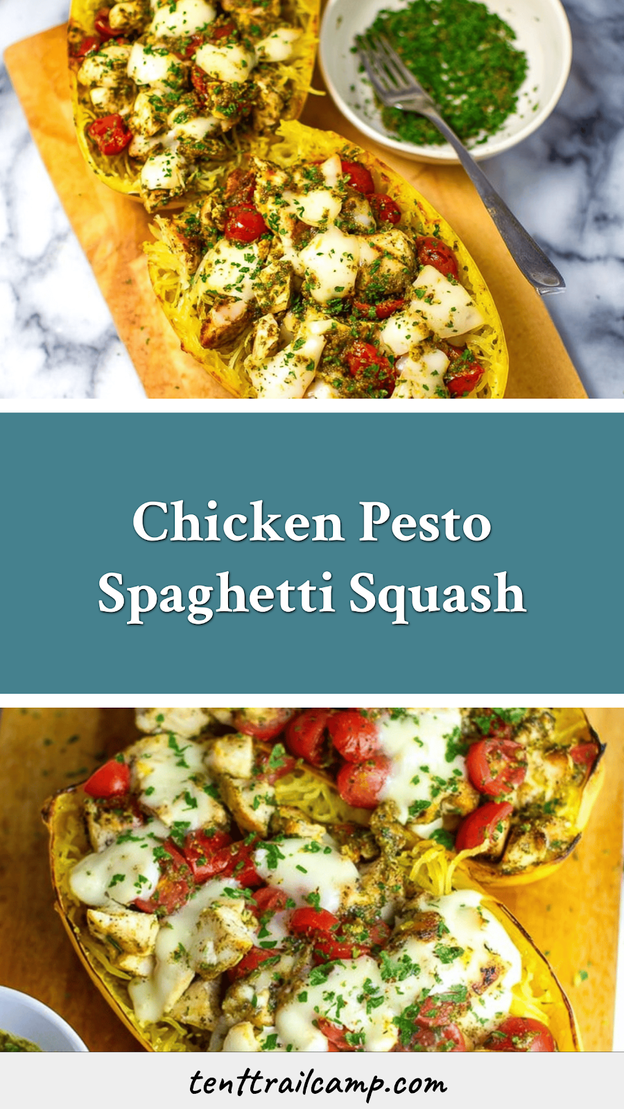 Chicken Pesto Spaghetti Squash
