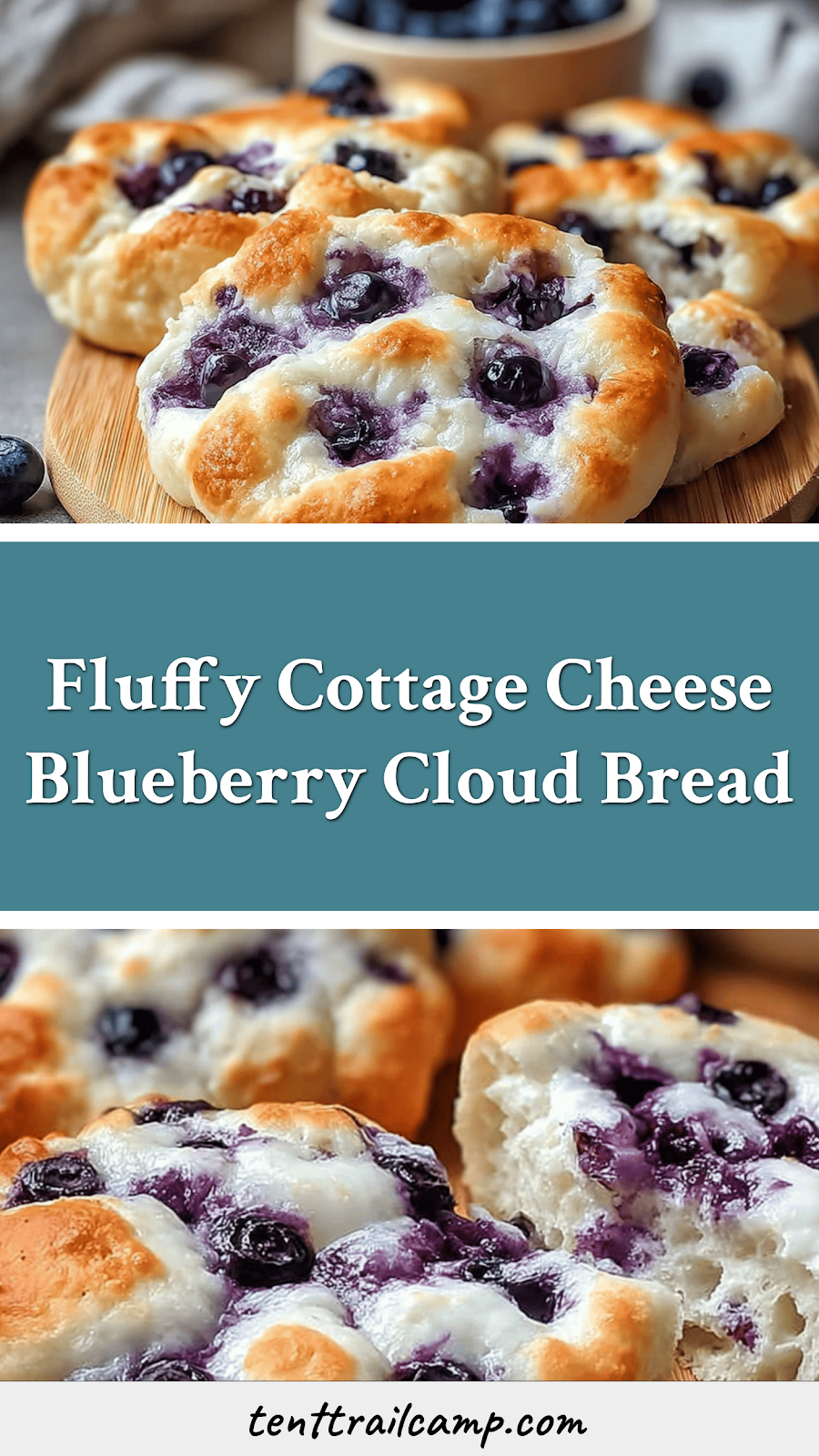 Fluffy Cottage Cheese Blueberry Cloud Bread
