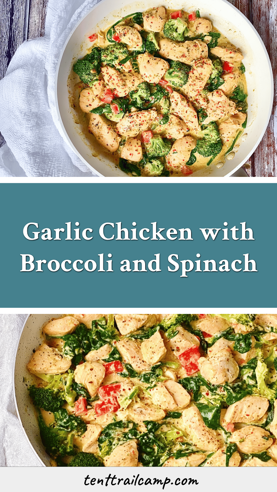 Garlic Chicken with Broccoli and Spinach