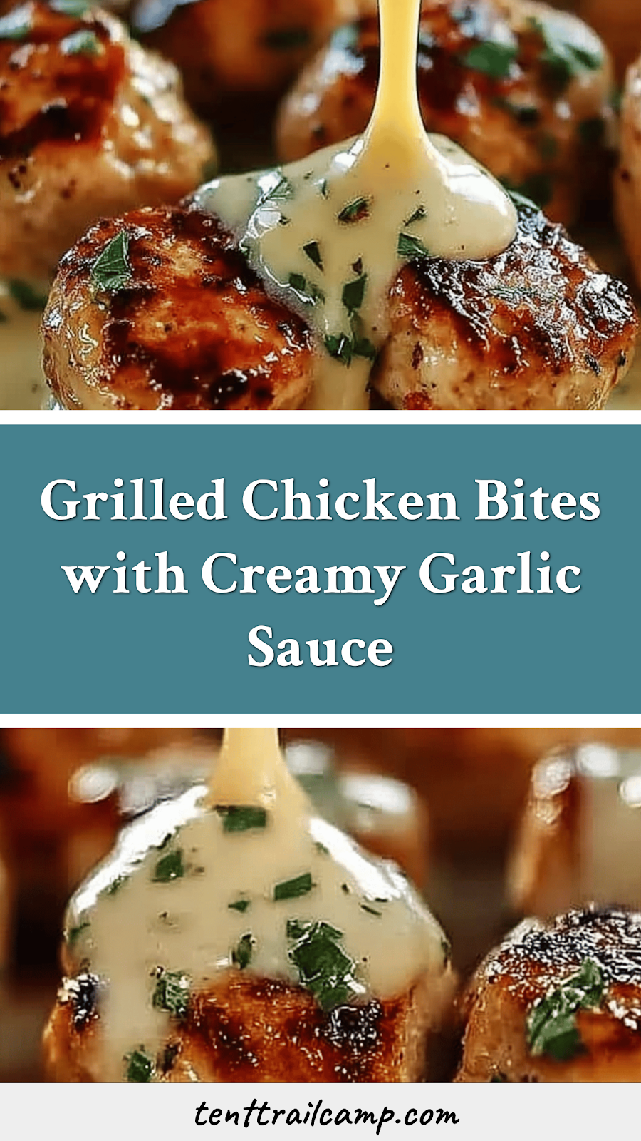 Grilled Chicken Bites with Creamy Garlic Sauce