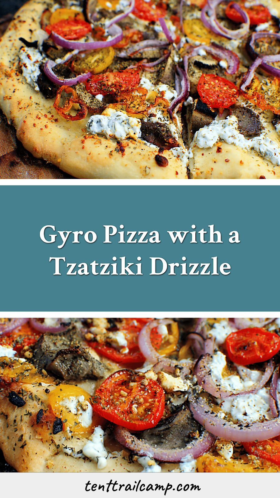 Gyro Pizza with a Tzatziki Drizzle