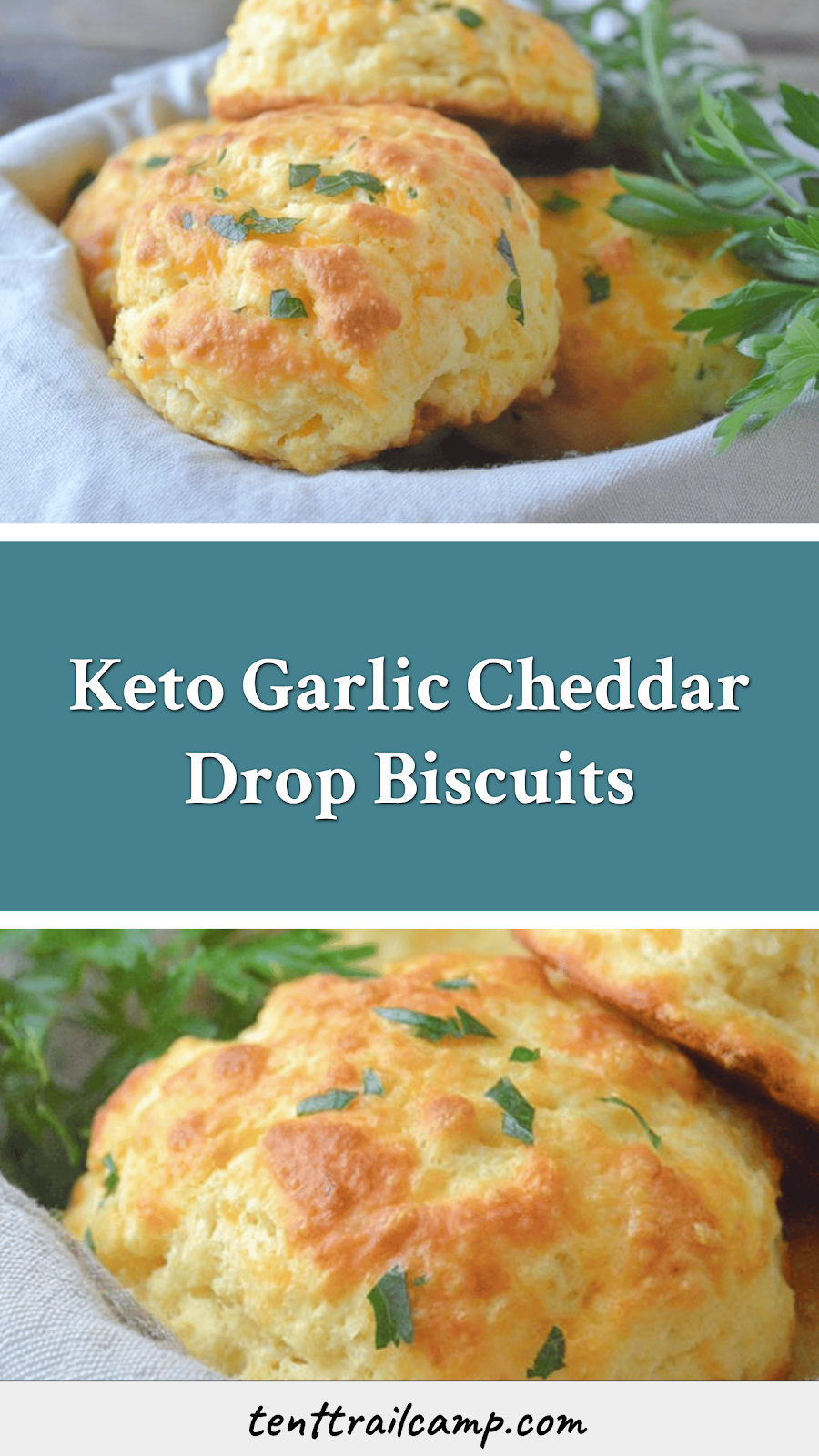 Keto Garlic Cheddar Drop Biscuits