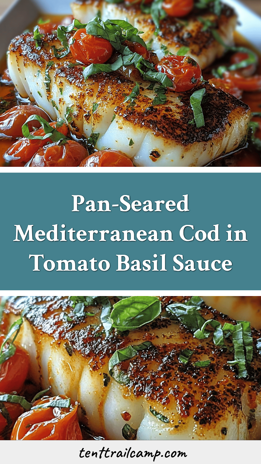 Pan-Seared Mediterranean Cod in Tomato Basil Sauce