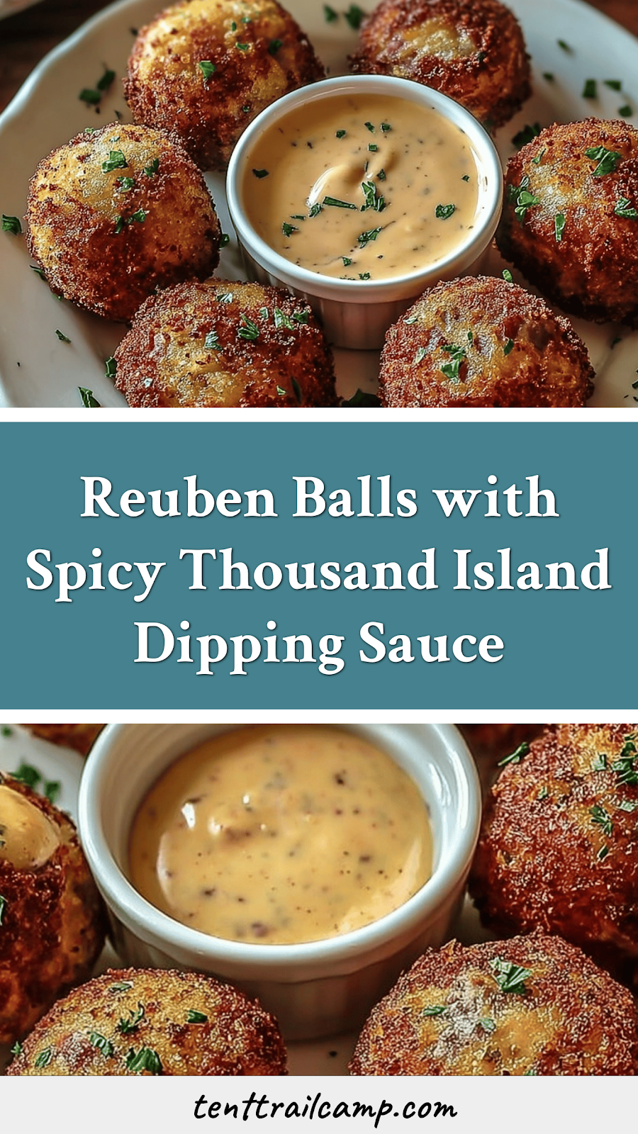 Reuben Balls with Spicy Thousand Island Dipping Sauce