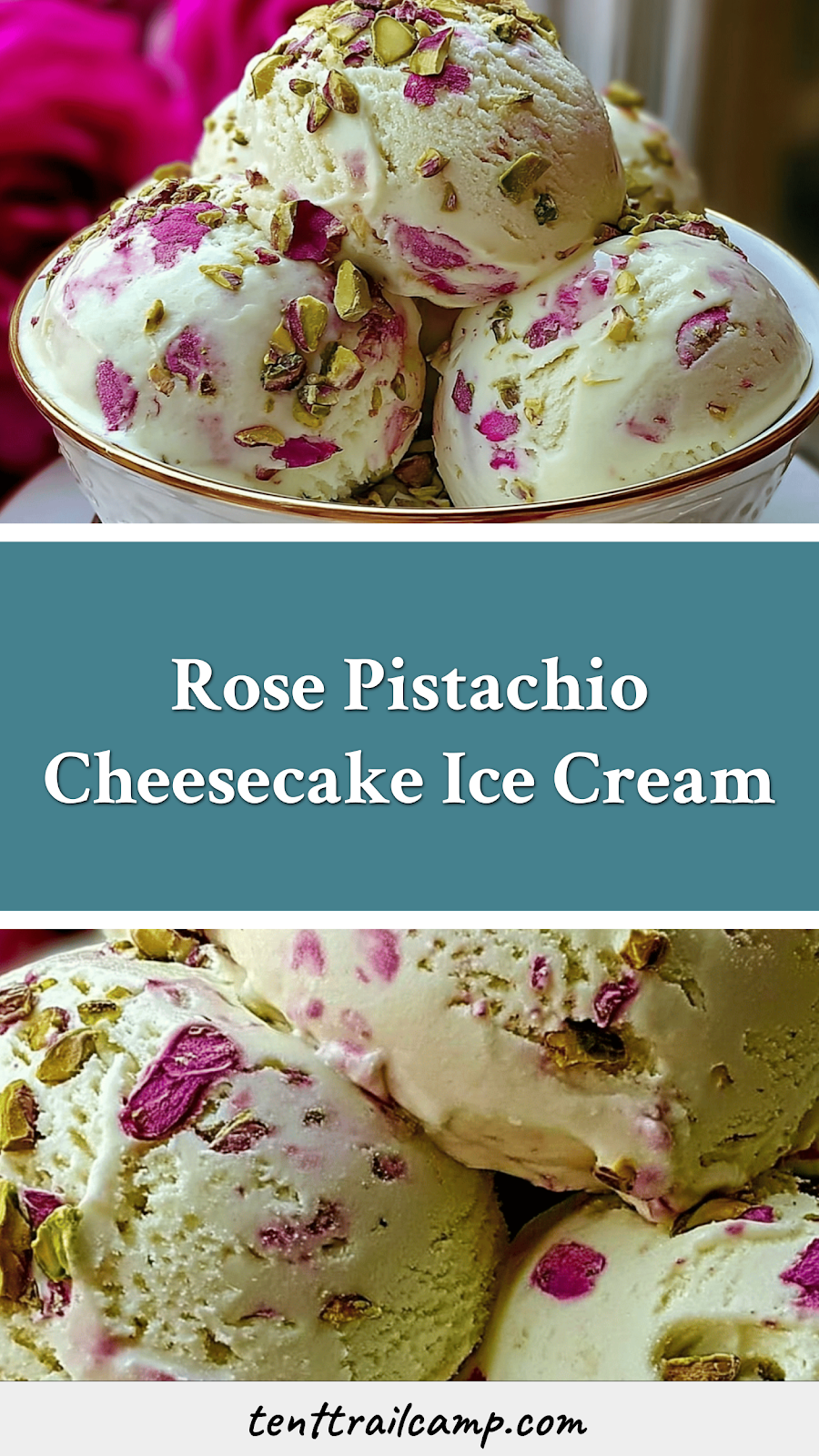 Rose Pistachio Cheesecake Ice Cream