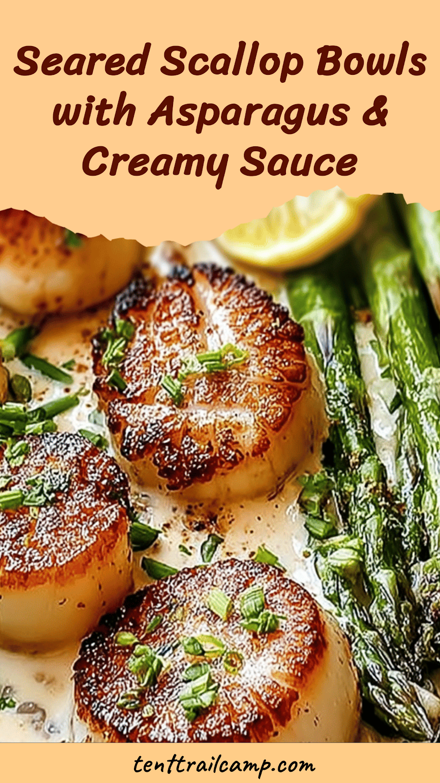 Seared Scallop Bowls with Asparagus & Creamy Sauce