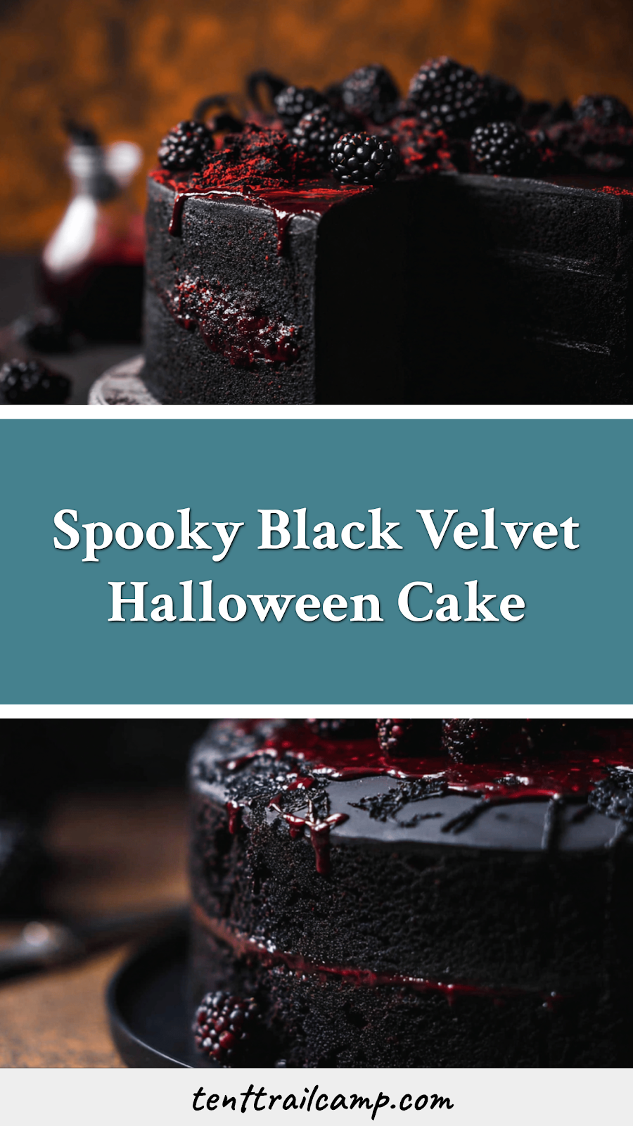 Spooky Black Velvet Halloween Cake