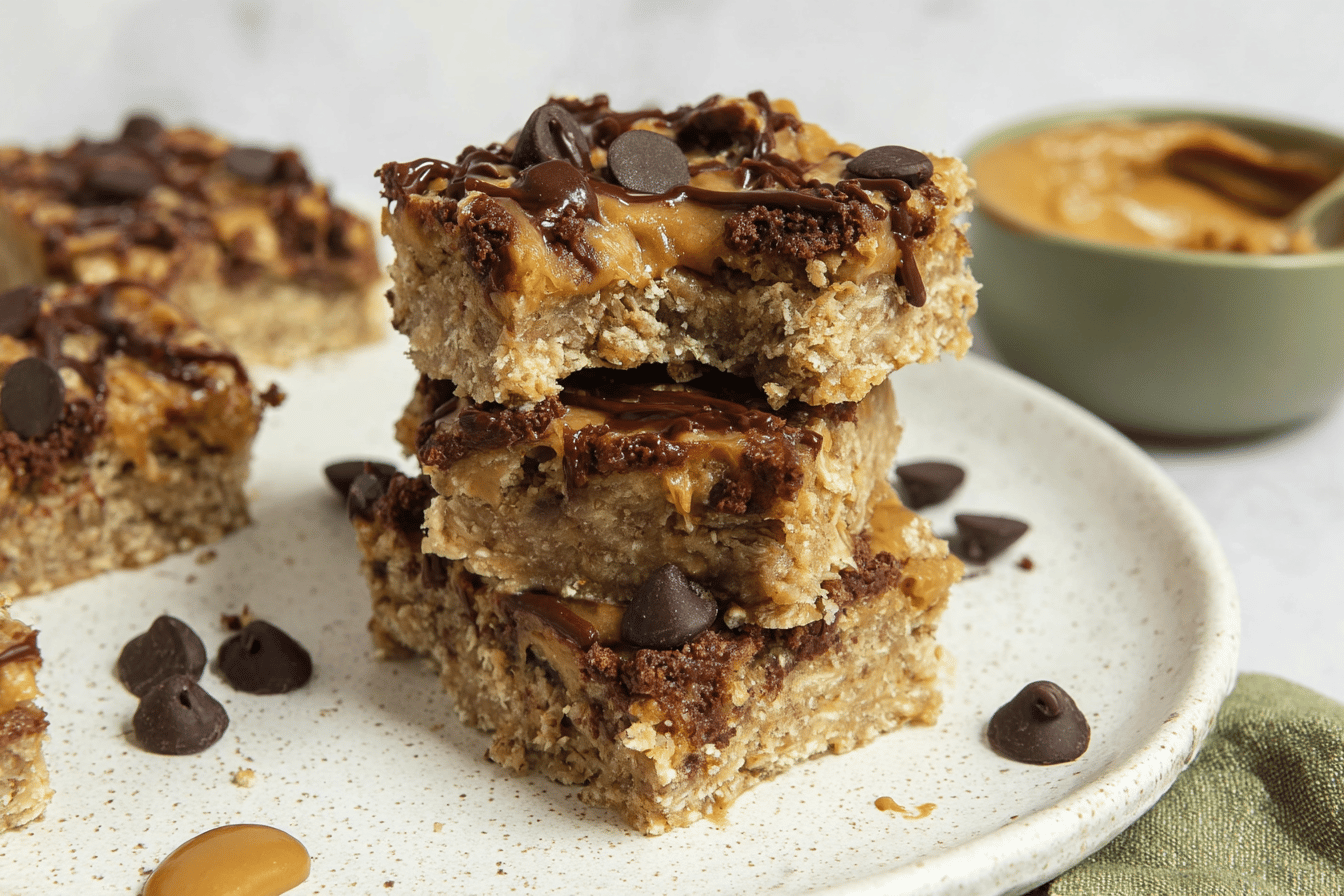 4 Ingredient Peanut Butter Banana Bars