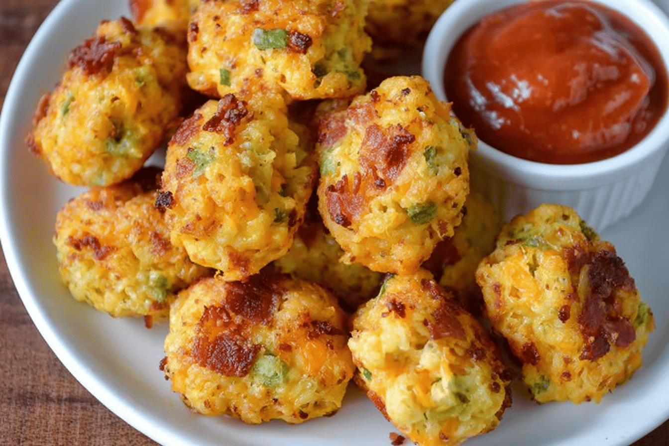 Bacon Cheddar Cauliflower Tots