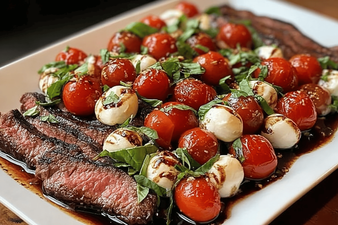 Balsamic Caprese Grilled Flank Steak