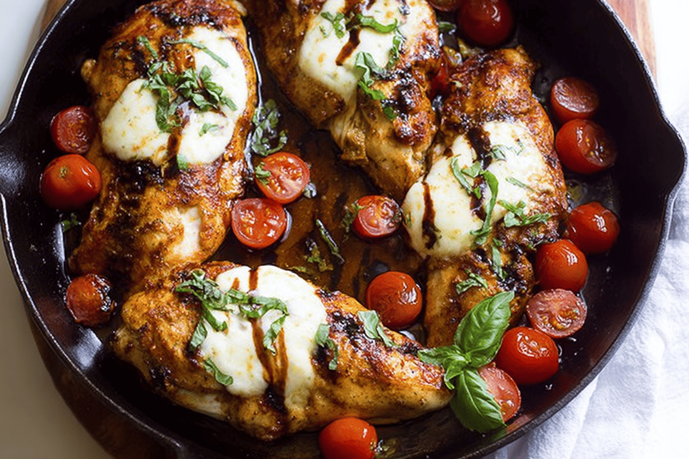 Balsamic Baked Chicken Breast with Mozzarella Cheese Recipe