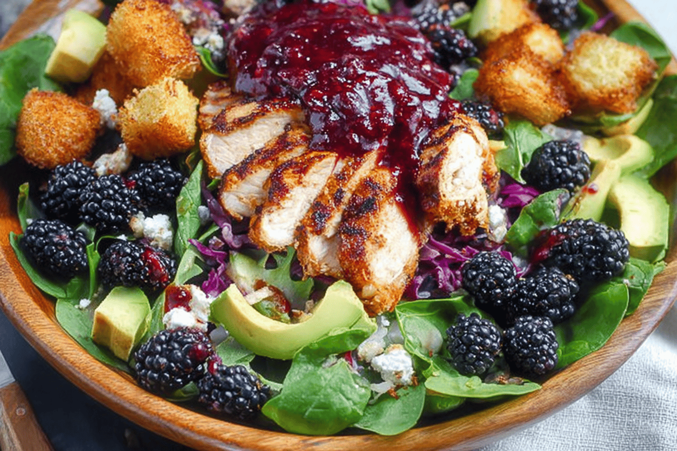 Blackberry Balsamic Grilled Chicken Salad