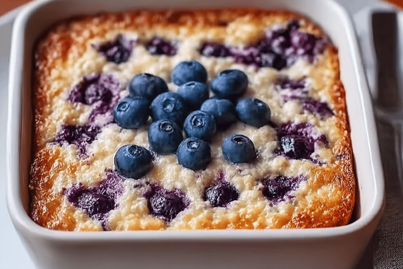 Blueberry Cottage Cheese Breakfast Bake