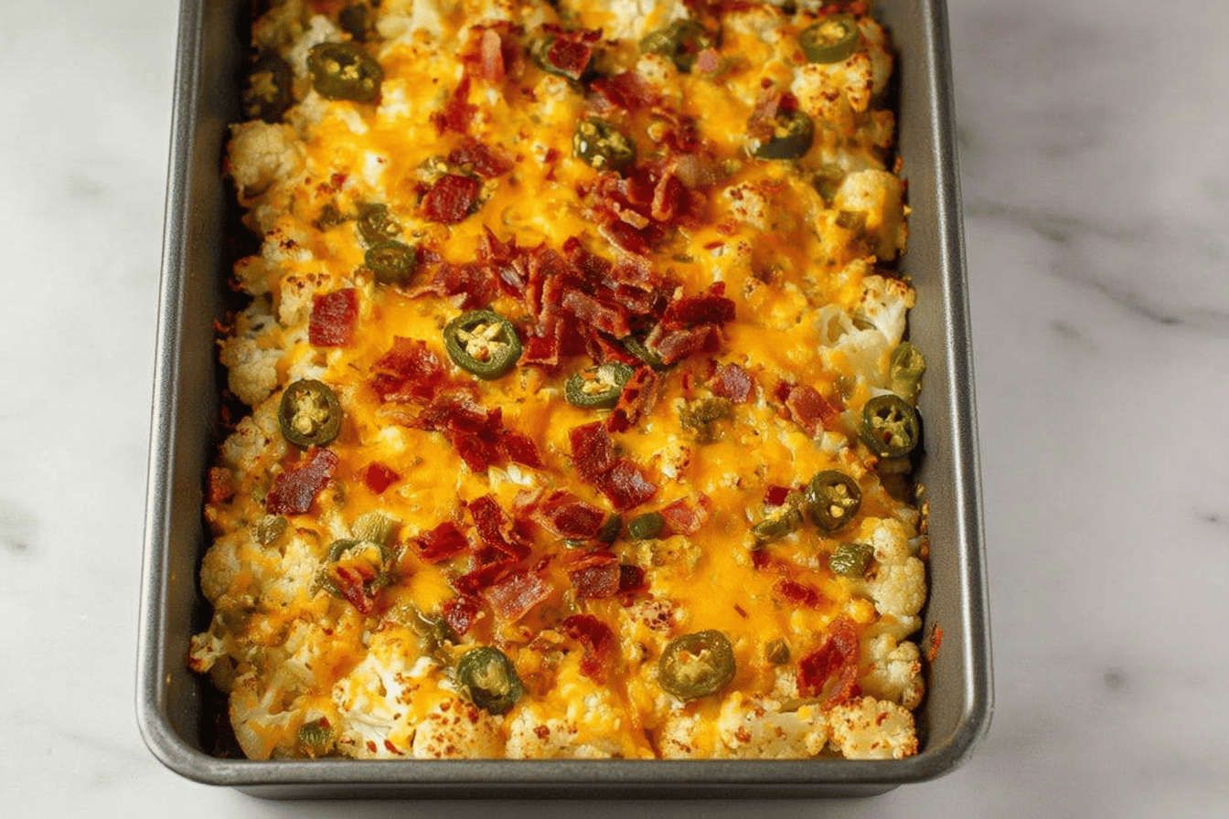 Cauliflower Jalapeno Popper Casserole