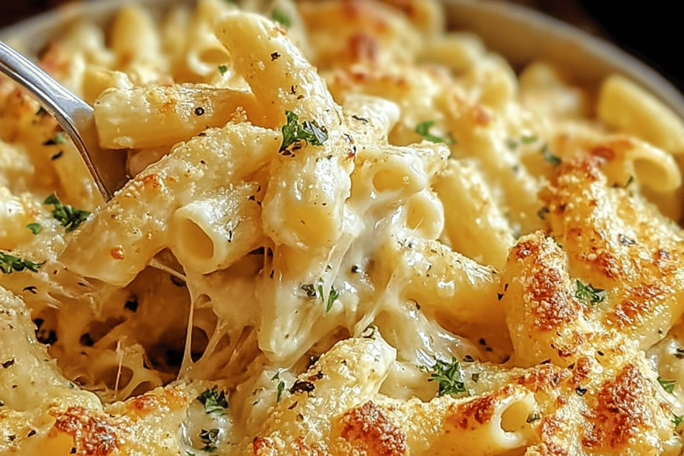 Creamy Garlic Parmesan Pasta Bake