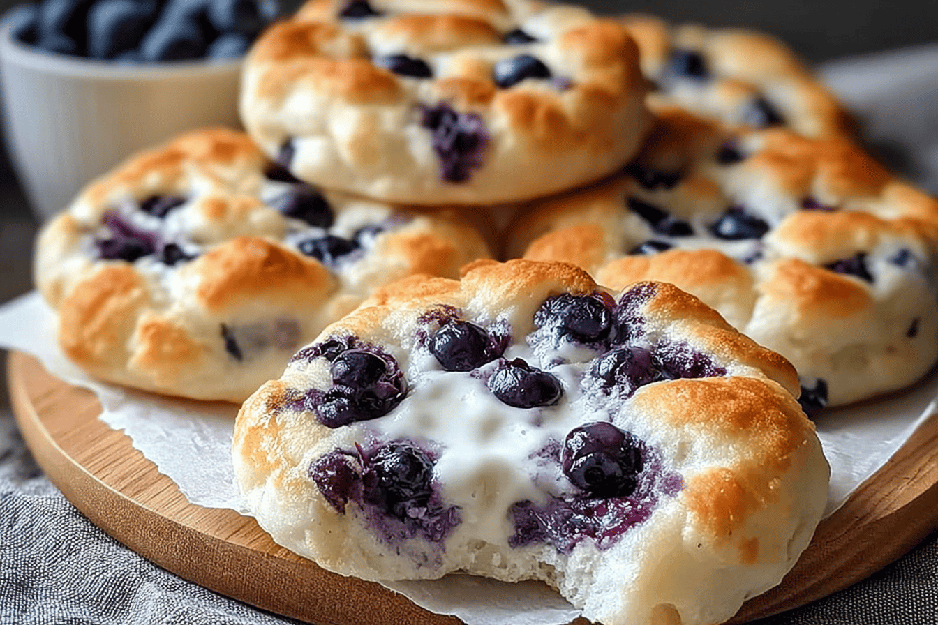 Fluffy Cottage Cheese Blueberry Cloud Bread