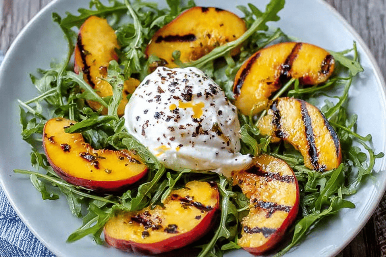 Grilled Peach and Burrata Salad