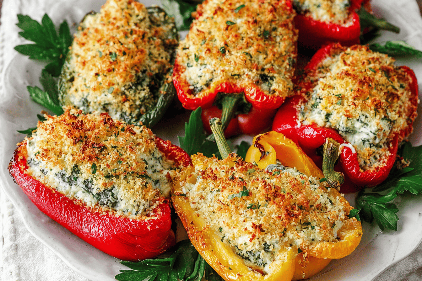 Herby Ricotta Stuffed Peppers