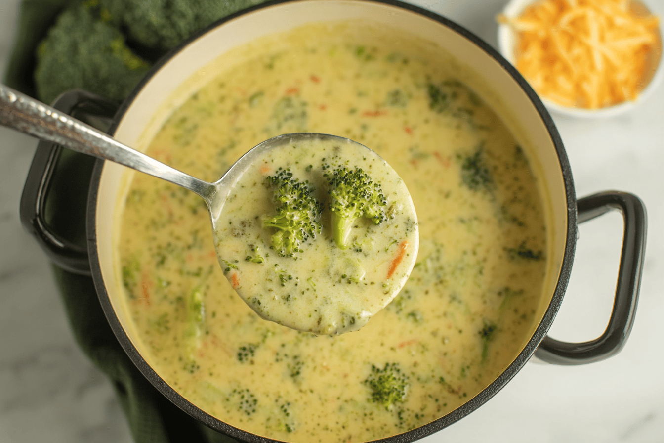 High Protein Broccoli Cheddar Soup