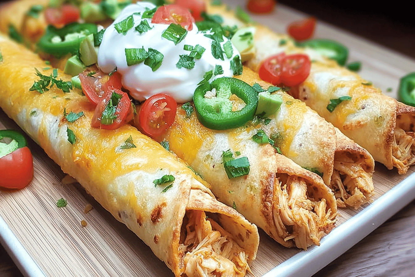 Jalapeño Popper Chicken Taquitos